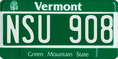 VT license plate NSU908