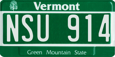 VT license plate NSU914