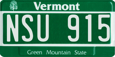 VT license plate NSU915