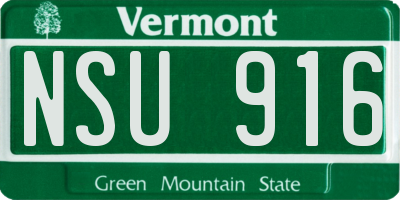 VT license plate NSU916