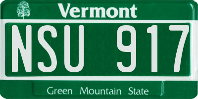 VT license plate NSU917