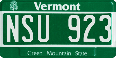 VT license plate NSU923
