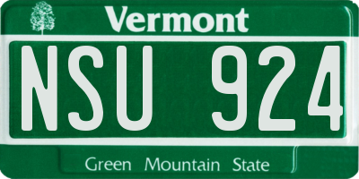 VT license plate NSU924