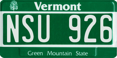 VT license plate NSU926