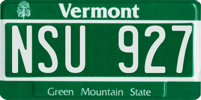 VT license plate NSU927