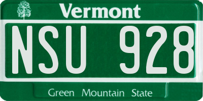 VT license plate NSU928