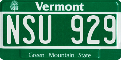 VT license plate NSU929