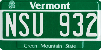VT license plate NSU932