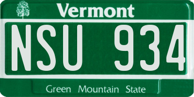 VT license plate NSU934