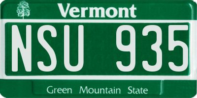 VT license plate NSU935