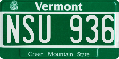 VT license plate NSU936