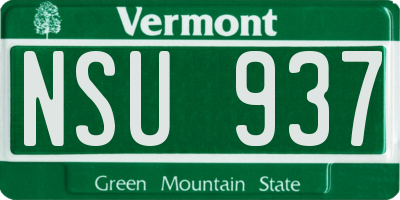 VT license plate NSU937