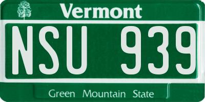 VT license plate NSU939