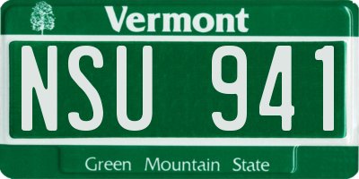 VT license plate NSU941