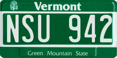 VT license plate NSU942