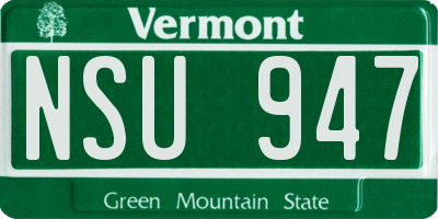 VT license plate NSU947