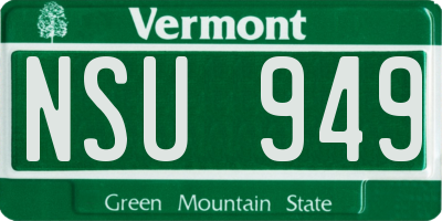VT license plate NSU949
