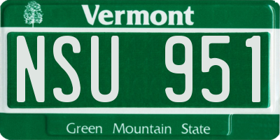 VT license plate NSU951