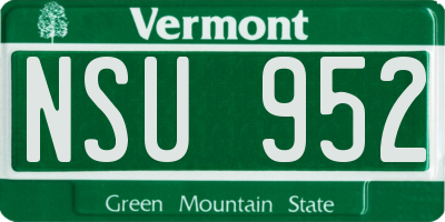 VT license plate NSU952