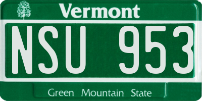VT license plate NSU953