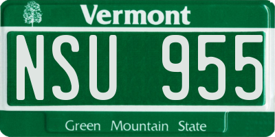 VT license plate NSU955