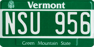 VT license plate NSU956
