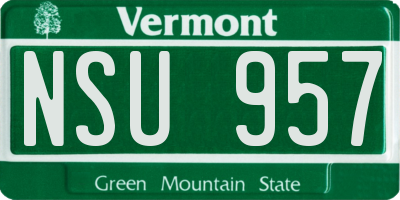VT license plate NSU957