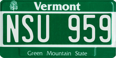 VT license plate NSU959