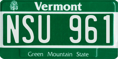 VT license plate NSU961