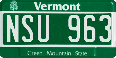 VT license plate NSU963