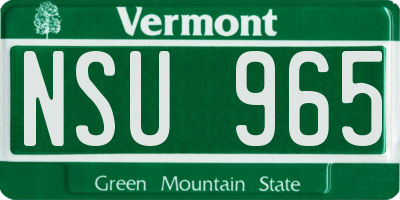 VT license plate NSU965