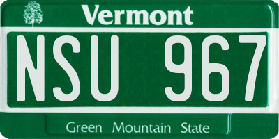VT license plate NSU967