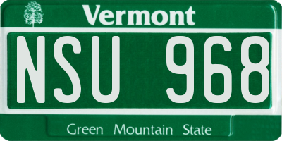 VT license plate NSU968