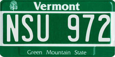 VT license plate NSU972