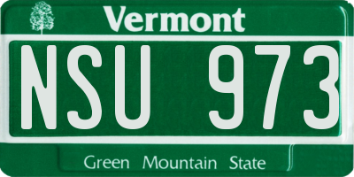 VT license plate NSU973