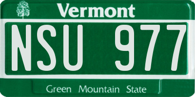 VT license plate NSU977