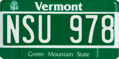 VT license plate NSU978