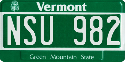 VT license plate NSU982