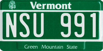 VT license plate NSU991