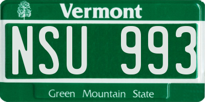VT license plate NSU993