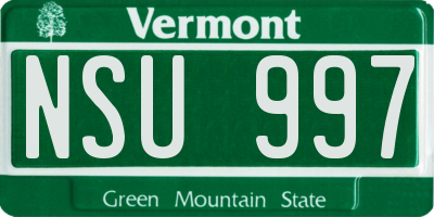 VT license plate NSU997