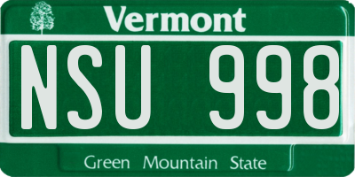 VT license plate NSU998