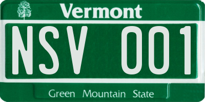 VT license plate NSV001