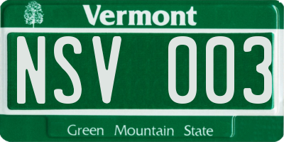 VT license plate NSV003