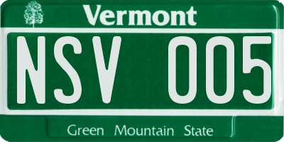 VT license plate NSV005