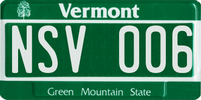 VT license plate NSV006