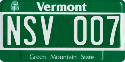 VT license plate NSV007
