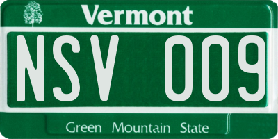 VT license plate NSV009