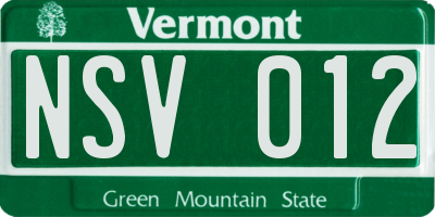 VT license plate NSV012