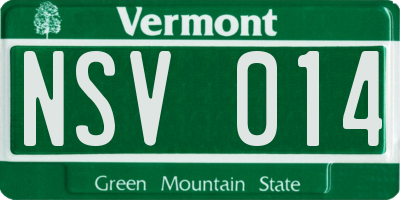 VT license plate NSV014